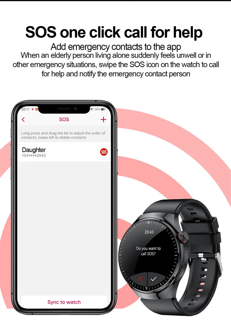 2025 New Smart Watch For Men Health ECG+HRV Blood Oxygen Uric Acid Fitness Sport Tracker Watches body fat Sleep Call Smartwatch