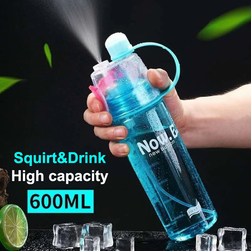 Sports Water Bottle Spray Cup Outdoor Portable Kettles Jug Large Capacity Men And Women 600ml