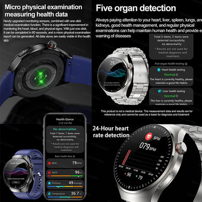 2025 New Smart Watch For Men Health ECG+HRV Blood Oxygen Uric Acid Fitness Sport Tracker Watches body fat Sleep Call Smartwatch
