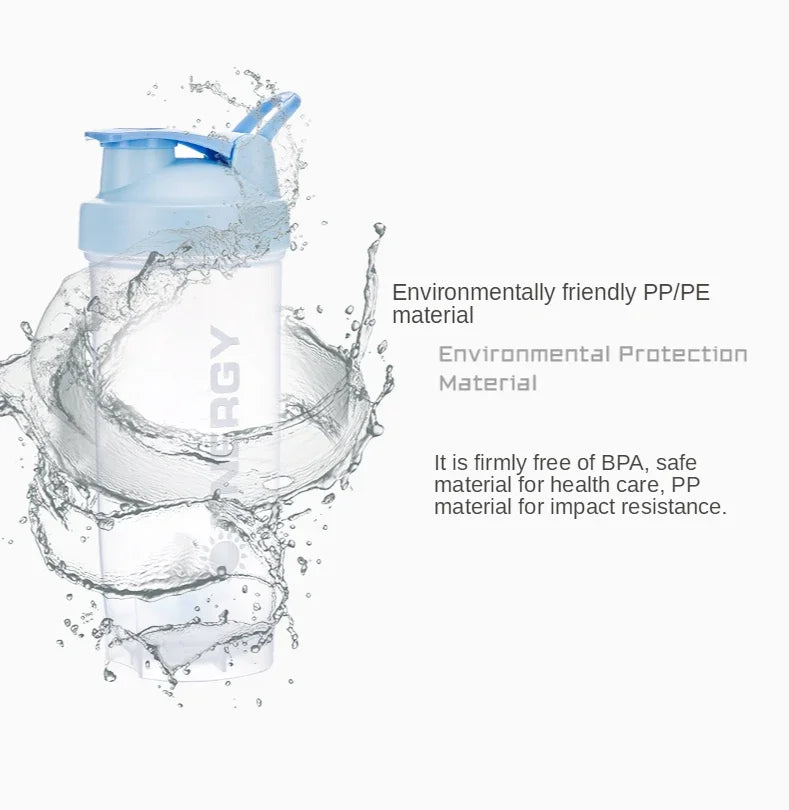 500/700ml Portable Shaker Bottle with Stirring Ball Is Perfect for Protein Shakes and Pre-workout Water Bottles without BPA