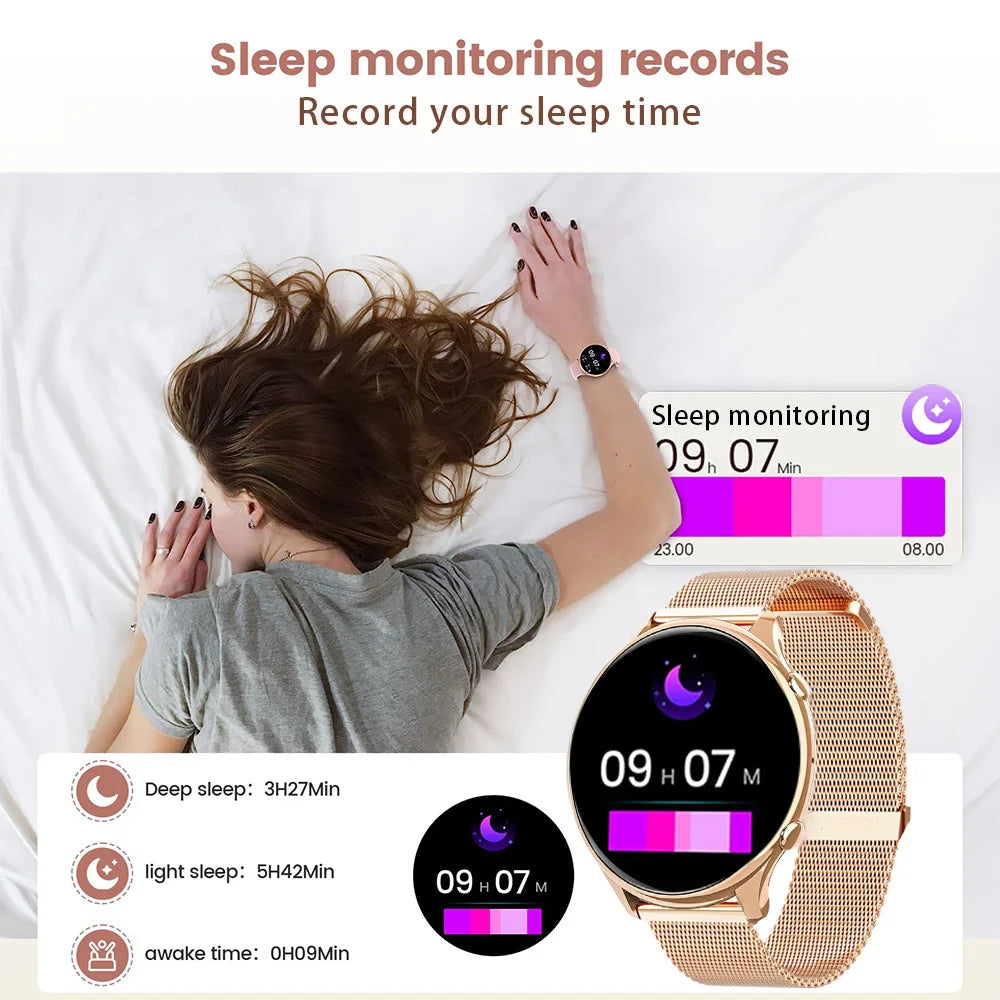 Smart Watch for Women Android & iPhone,1.2" Touch Screen Fitness Tracker, Heart Rate/Sleep/ Monitor, Pedometer,100+ Sport Modes