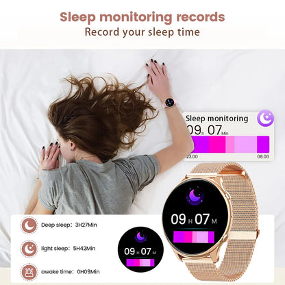 Smart Watch for Women Android & iPhone,1.2" Touch Screen Fitness Tracker, Heart Rate/Sleep/ Monitor, Pedometer,100+ Sport Modes