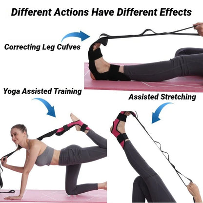 “Flexoora Flexibility Strap & Leg Stretcher – Gym Fitness Body Yoga & Rehab Band”
