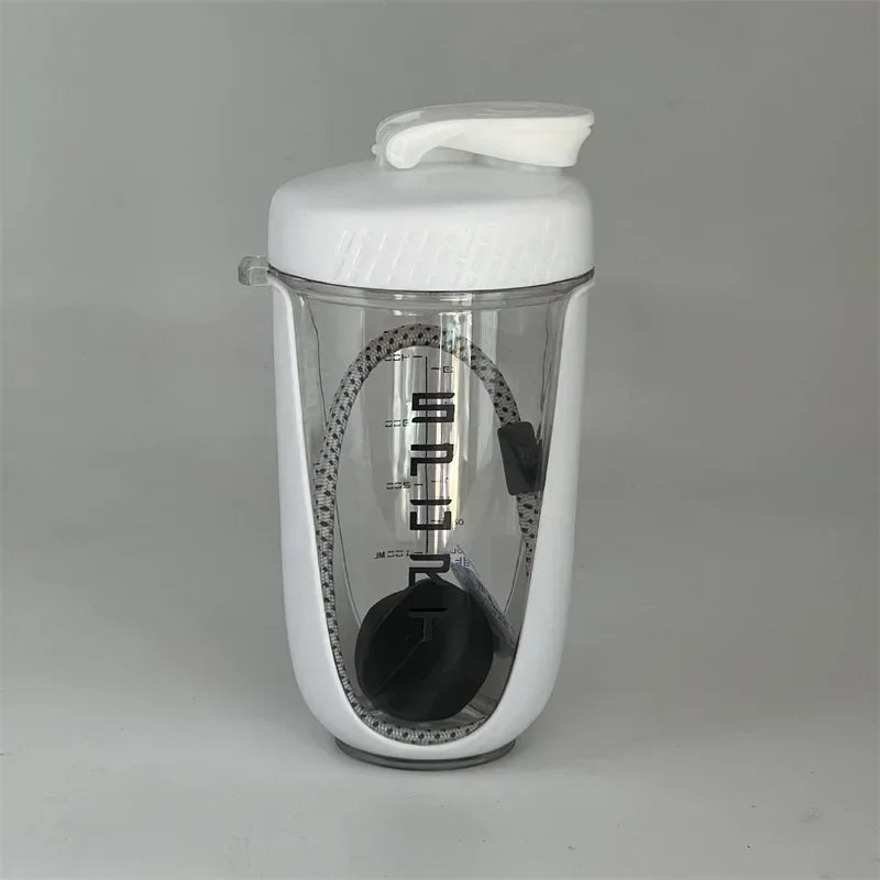 600ML Sports Shake Cup Blender Bottle with Plastic Mixing Ball, Leak Proof, Suitable for Gym Exercise