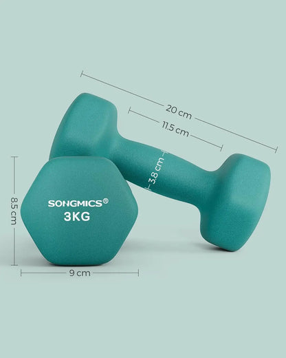“Flexoora Hex‑Neoprene Dumbbells Set (2pcs) – Gym Fitness Body Strength Training”