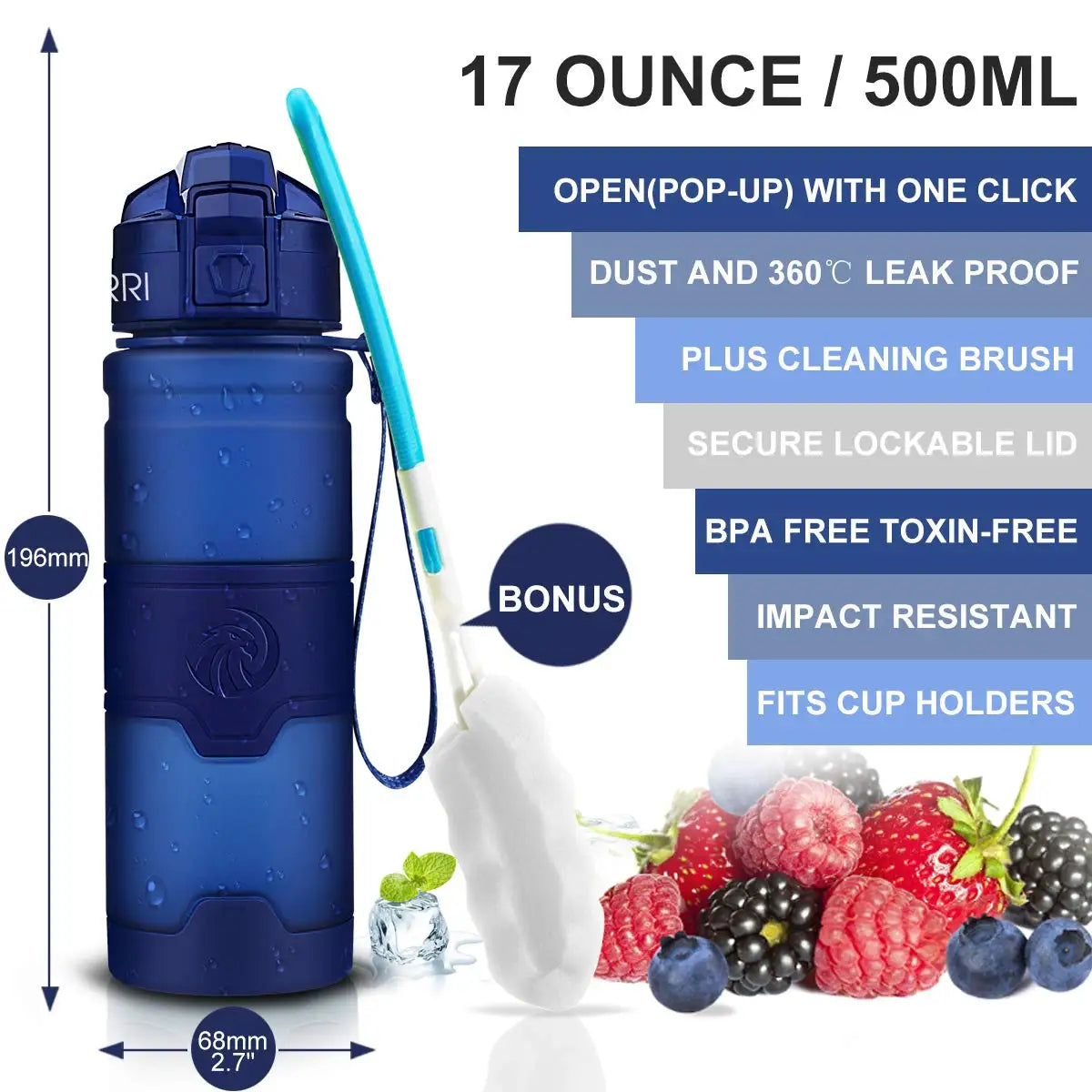 Sports Water Bottles With Time Scale Marker Leakproof Outdoor Shaker Bottle Tritan Plastic Eco-Friendly Drinkware BPA Free