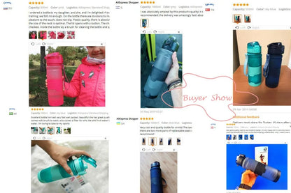 Sports Water Bottles With Time Scale Marker Leakproof Outdoor Shaker Bottle Tritan Plastic Eco-Friendly Drinkware BPA Free